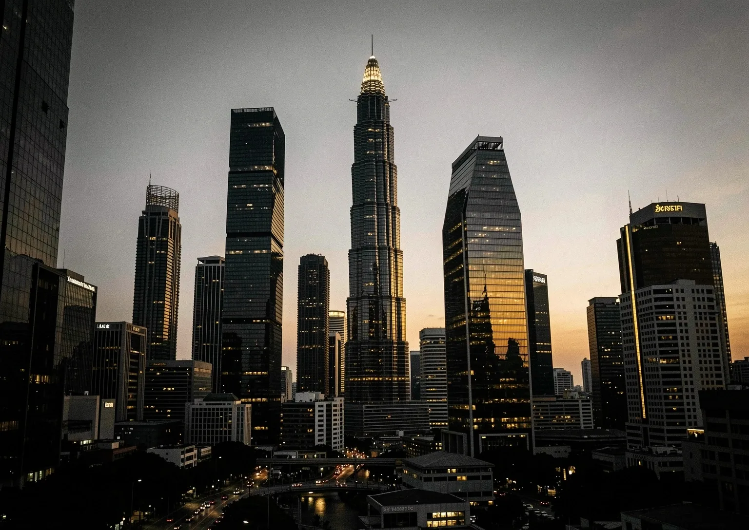 Jakarta cityscape silhouette